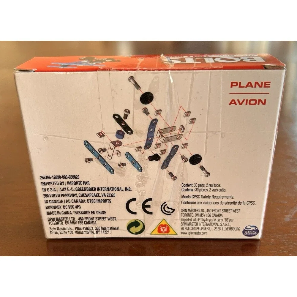 2017 Sealed Bolts Meccano Erector Model Set Plane Spin Master‎ Kit Airplane